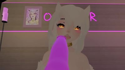 torrid Virtual Angel has joy with her new playthings (loud squealing and Pov) in Vrchat