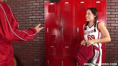 cute black-haired teenage getting ravaged hard in the locker asses