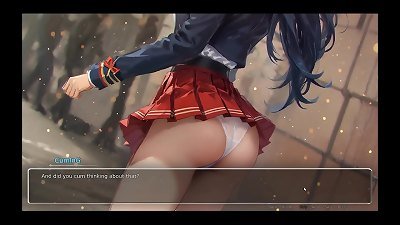 Bluring the walls [ ROMANCE hentai Game ] Ep.5 couple FRENCH smooching after confessing insane wishes !