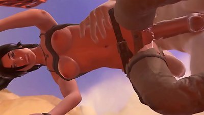 Lara Croft and the meaty pipe